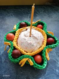 Lihavõttekorv munade ja lihavõttekoogi jaoks